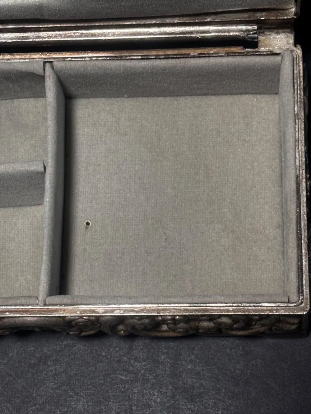 Godinger Silver 1992 Silverplate Jewelry Box Embossed Floral Vintage Decor